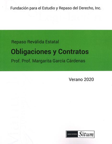 Picture of Manual de Obligaciones y Contratos Verano 2020. Repaso Reválida Estatal