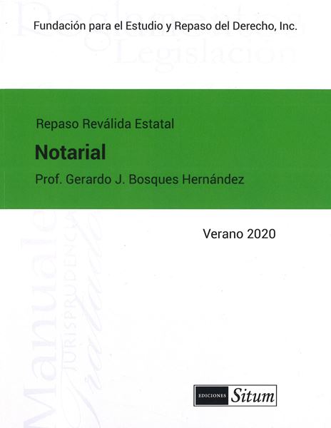 Picture of Manual Derecho Notarial  Verano 2020. Repaso Reválida Estatal