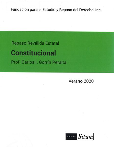 Picture of Manual Derecho Constitucional Verano 2020. Repaso Reválida Estatal