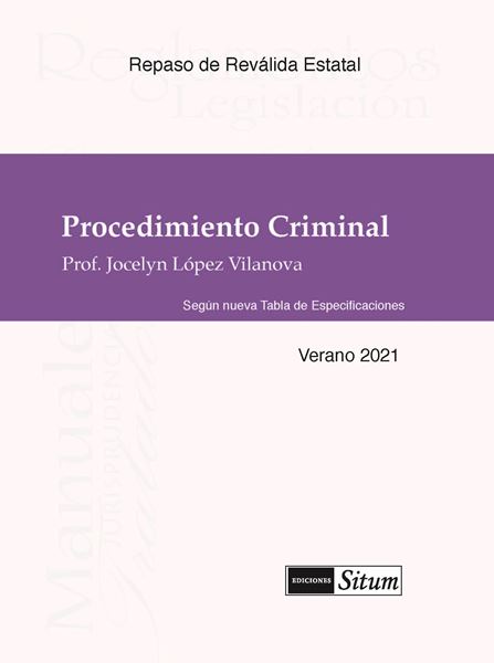 Picture of Manual Procedimiento Criminal Verano 2021. Repaso Reválida Estatal