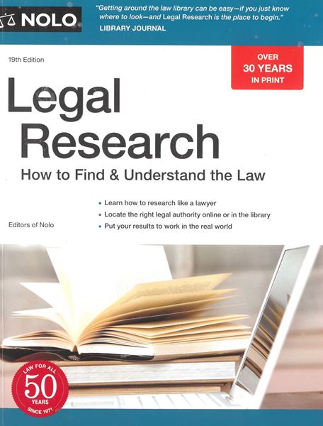 Picture of Nolo Legal Research How to find & Understand the Law