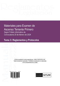 Picture of Materiales para Examen de Ascenso Teniente Primero Tomo 3. Reglamentos y Protocolos