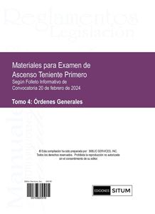Picture of Materiales para Examen de Ascenso Teniente Primero Tomo 4: Ordenes Generales