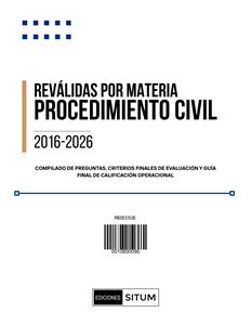 Picture of REVALIDAS POR MATERIA. PROCEDIMIENTO CIVIL 2016-2026