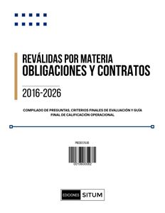 Picture of REVALIDAS POR MATERIA. OBLIGACIONES Y CONTRATOS 2016-2026