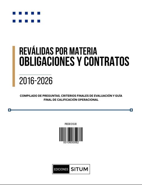 Picture of REVALIDAS POR MATERIA. OBLIGACIONES Y CONTRATOS 2016-2026